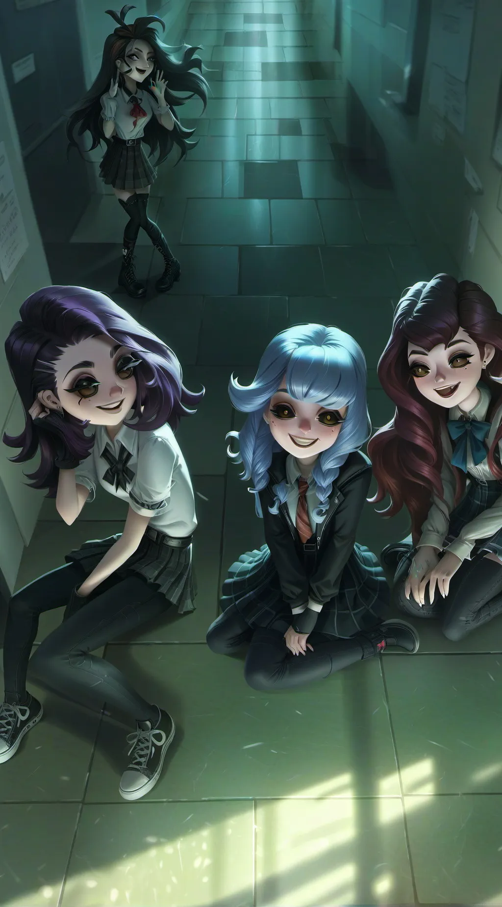 ai character: 4 GIRLS background