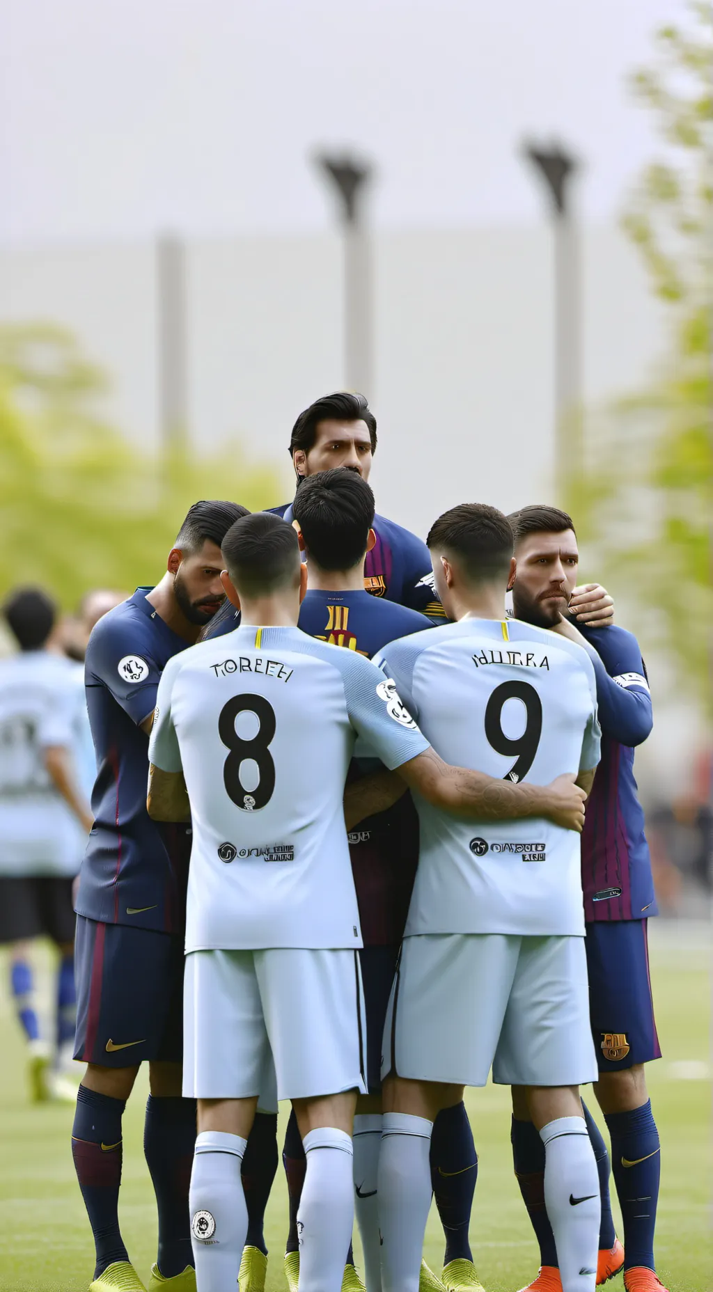 ai character: Barça X Squid Game background
