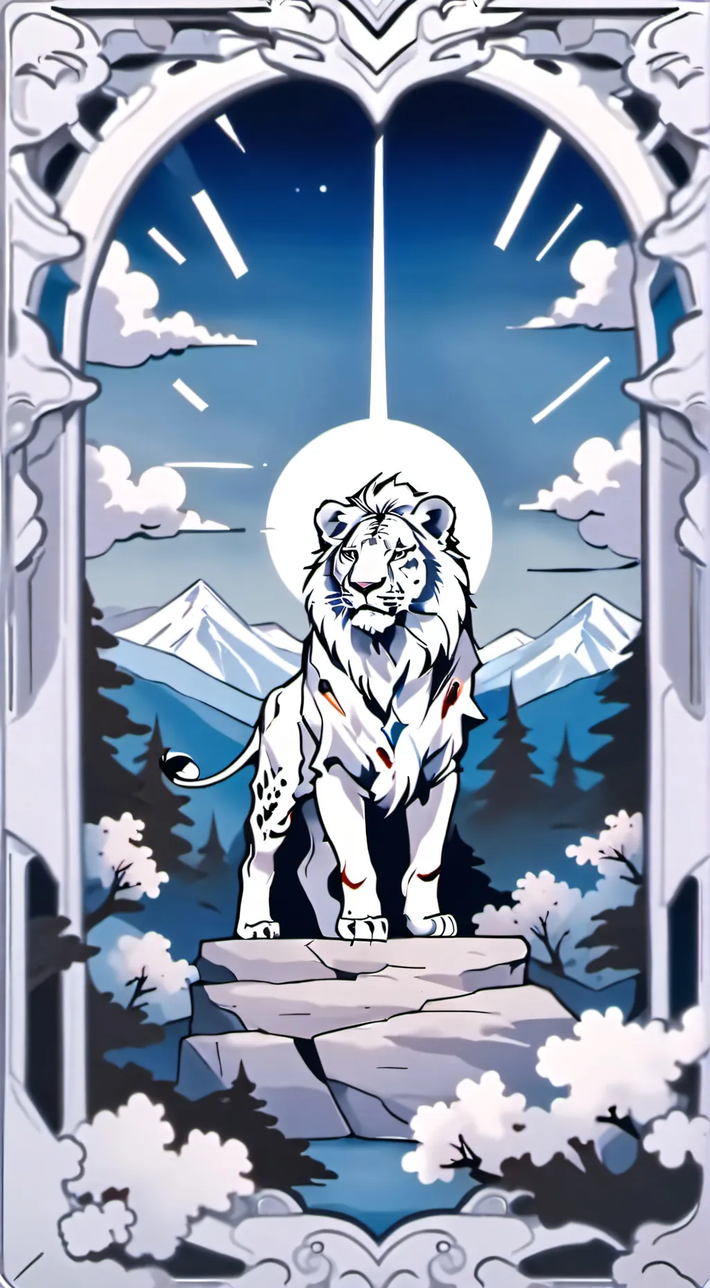 ai character: roi lion background
