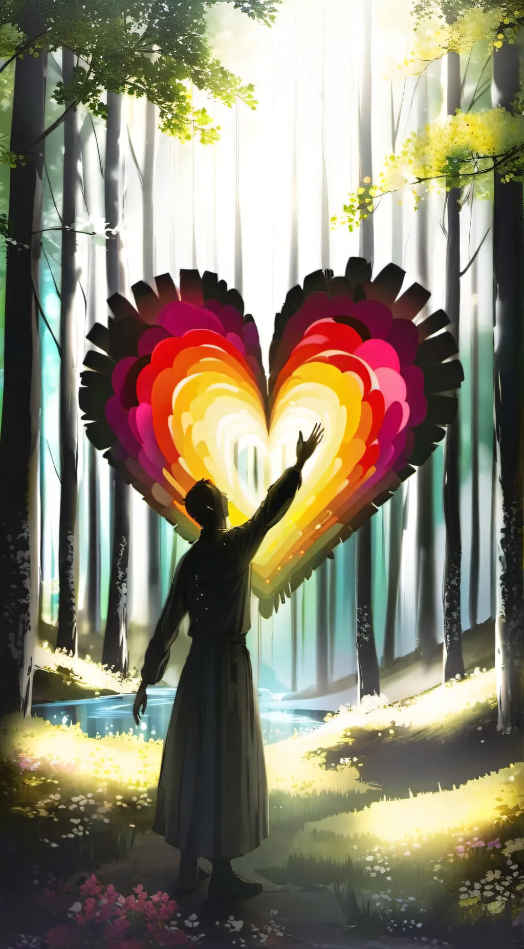 ai character: heart live background