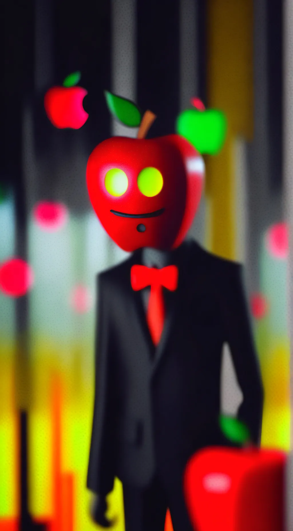 ai character: mr apple crazy background