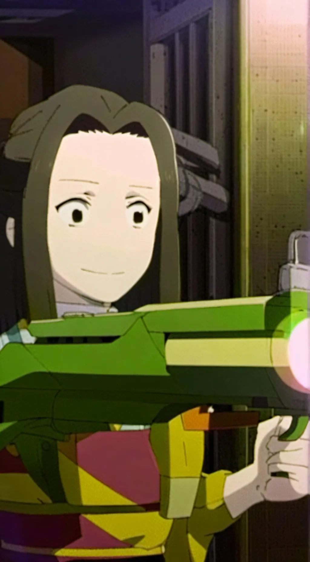 ai character: Nezuko has gun background