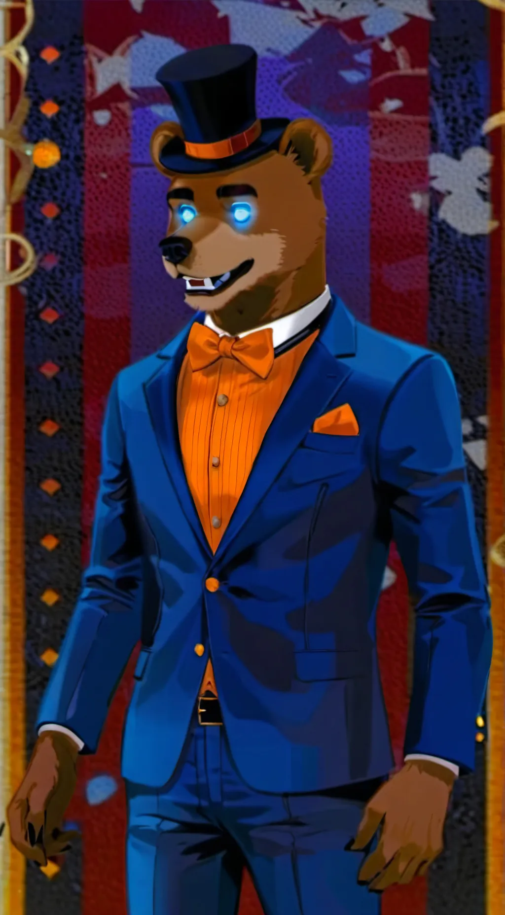 ai character: Glamrock freddy background