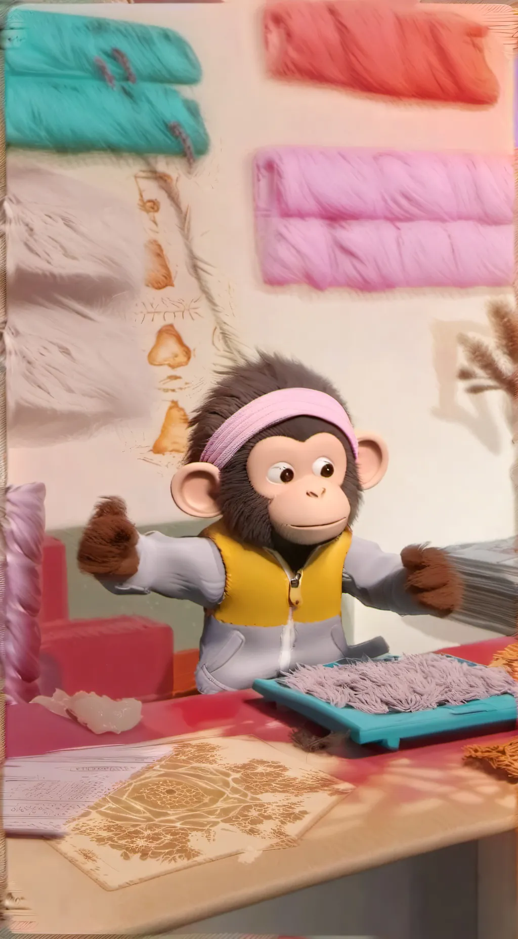 ai character: Chuckle Monkey background