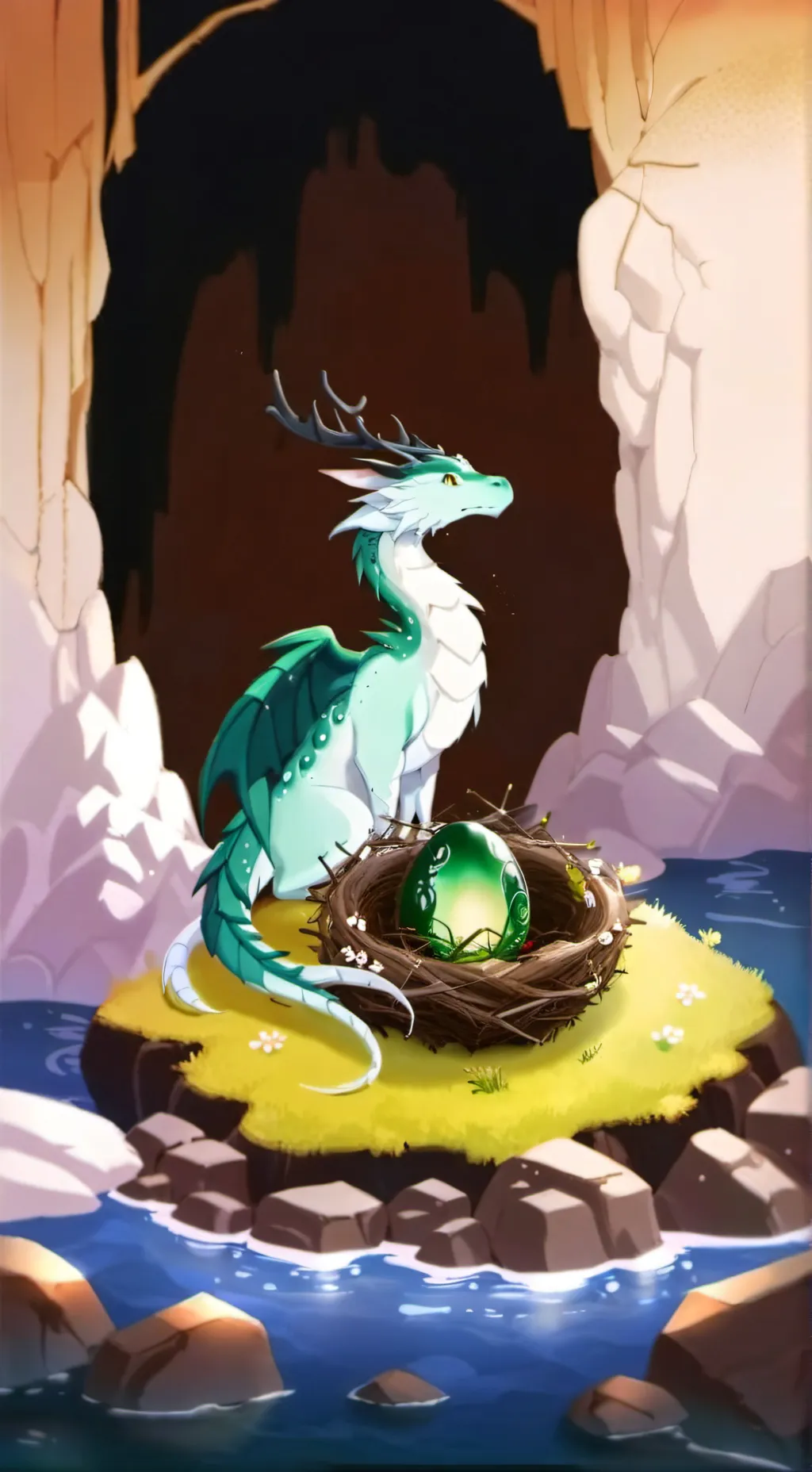 ai character: Dragon egg background