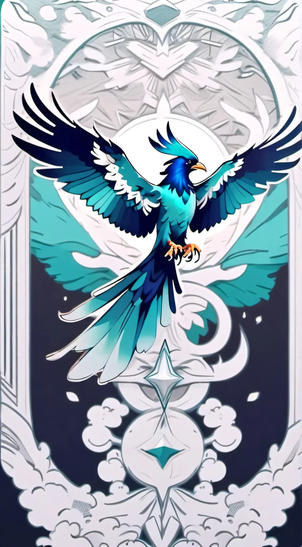 ai character: Blue Phoenix  background