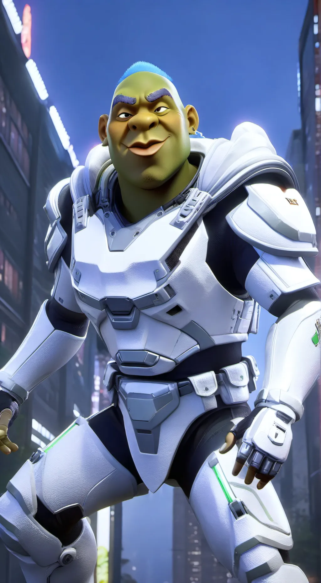 ai character: green sota background