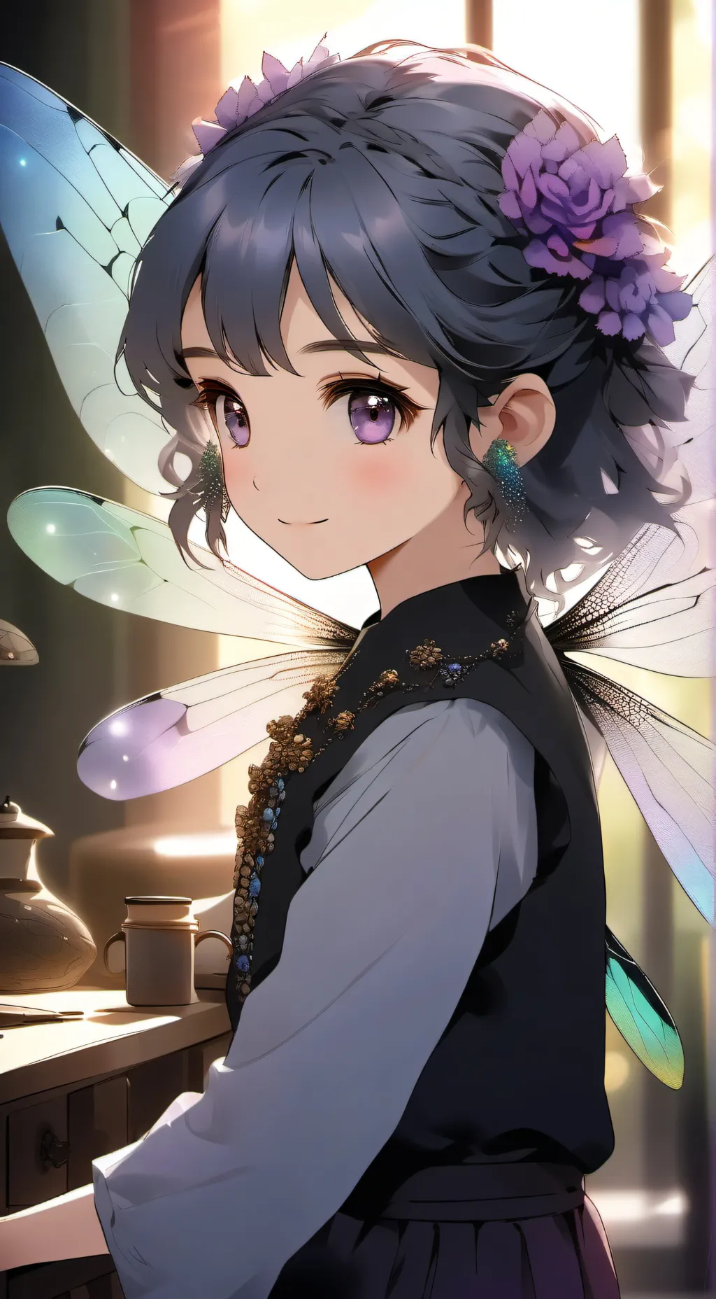 ai character: Iridescent Spirit  background