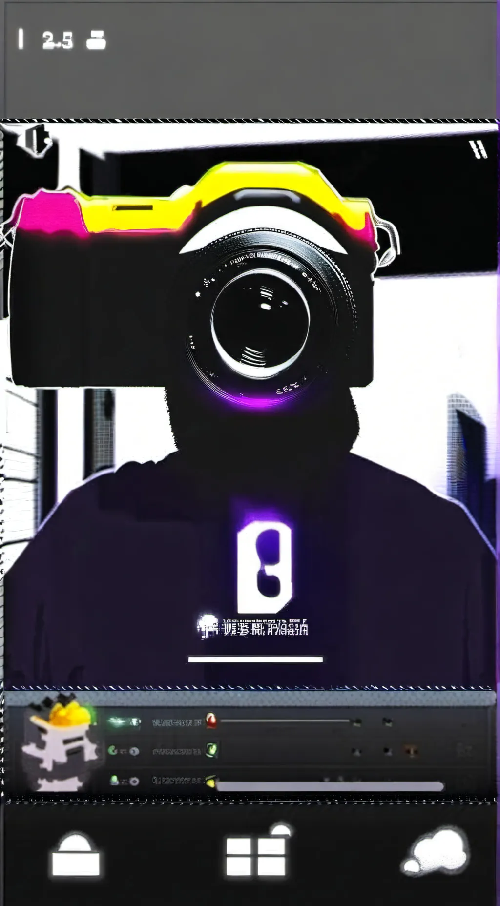ai character: câmera men  background