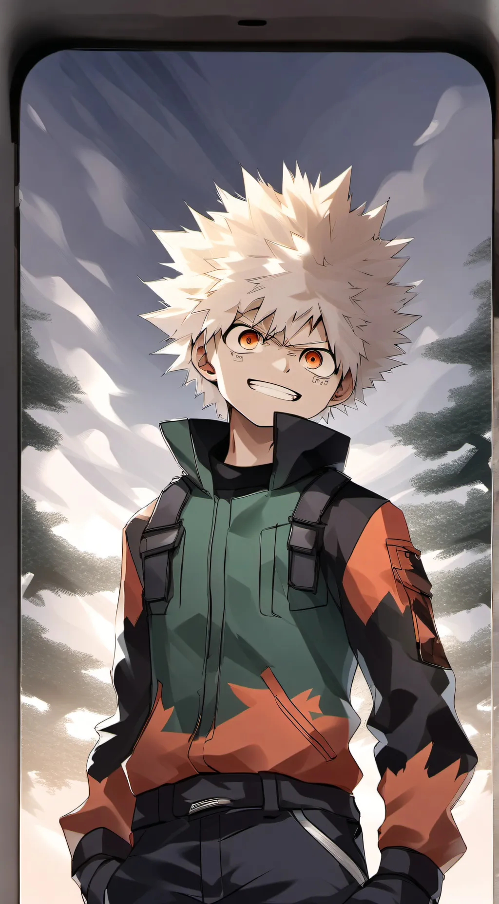 ai character: Katsuki Bakugo  background