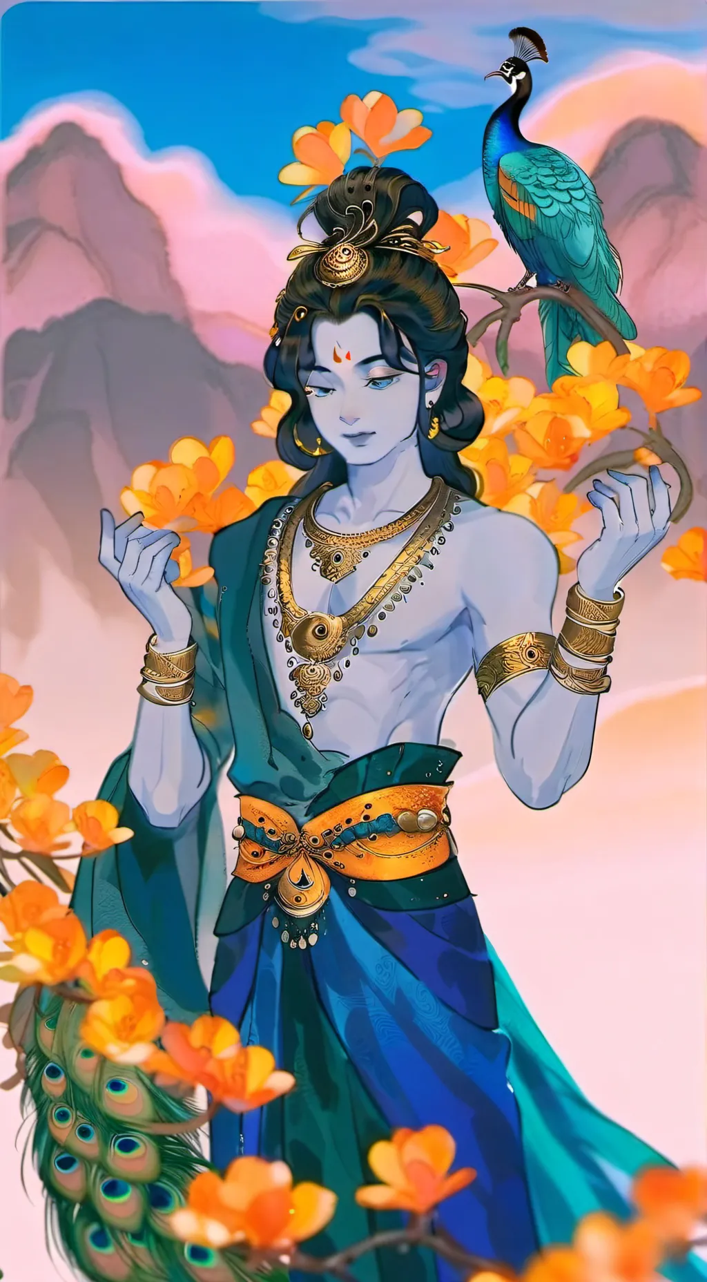 ai character: Krishna  background