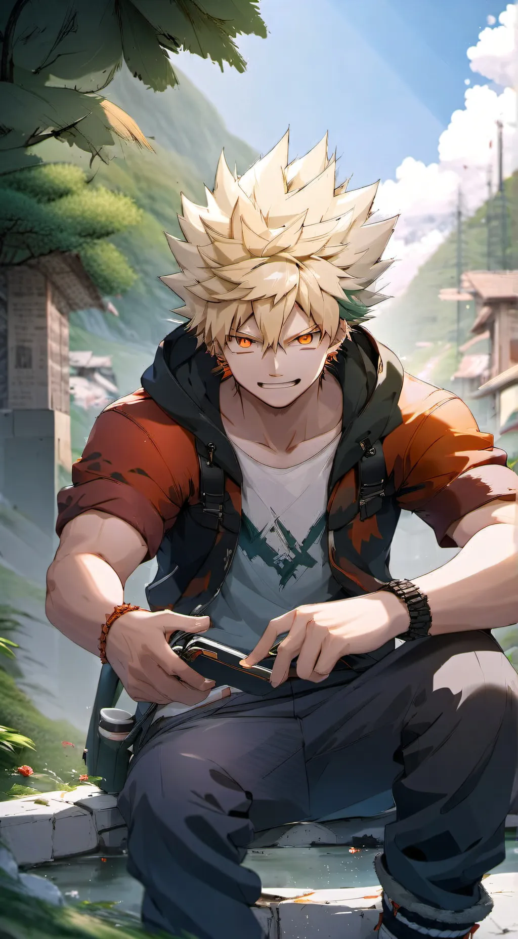 ai character: Bakugo  background