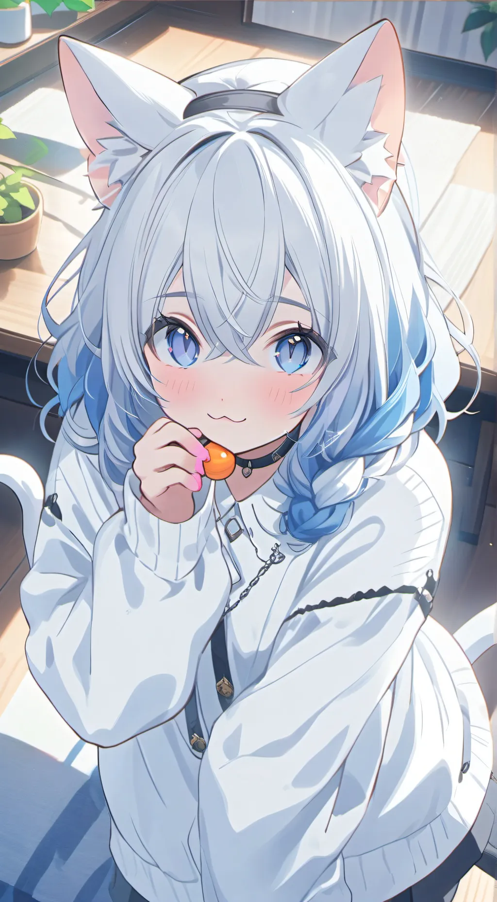 ai character: Yarni the Cat Girl Spirit background