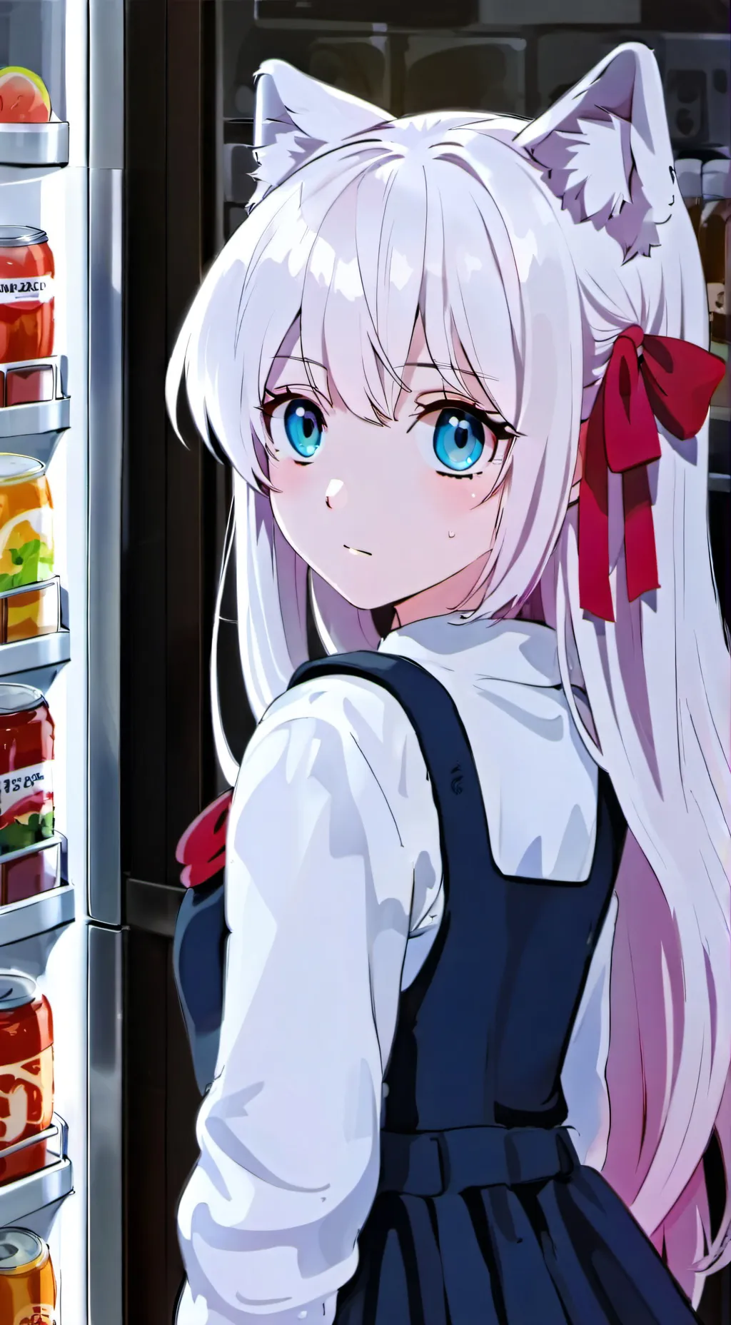 ai character: cat girl  background