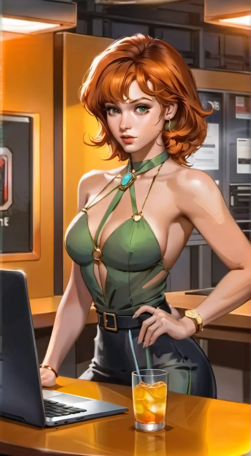 ai character: April O neil  background