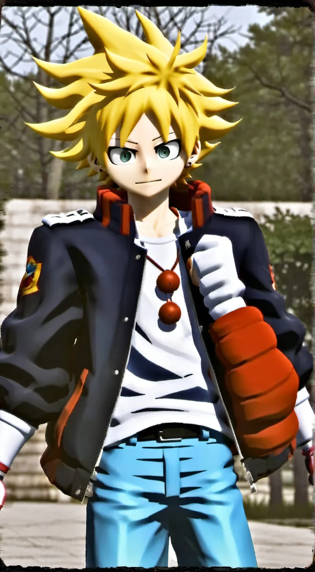 ai character: Denki Kaminari  background