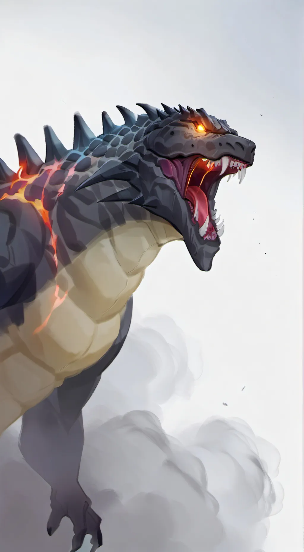 ai character: Godzilla bloodbath background