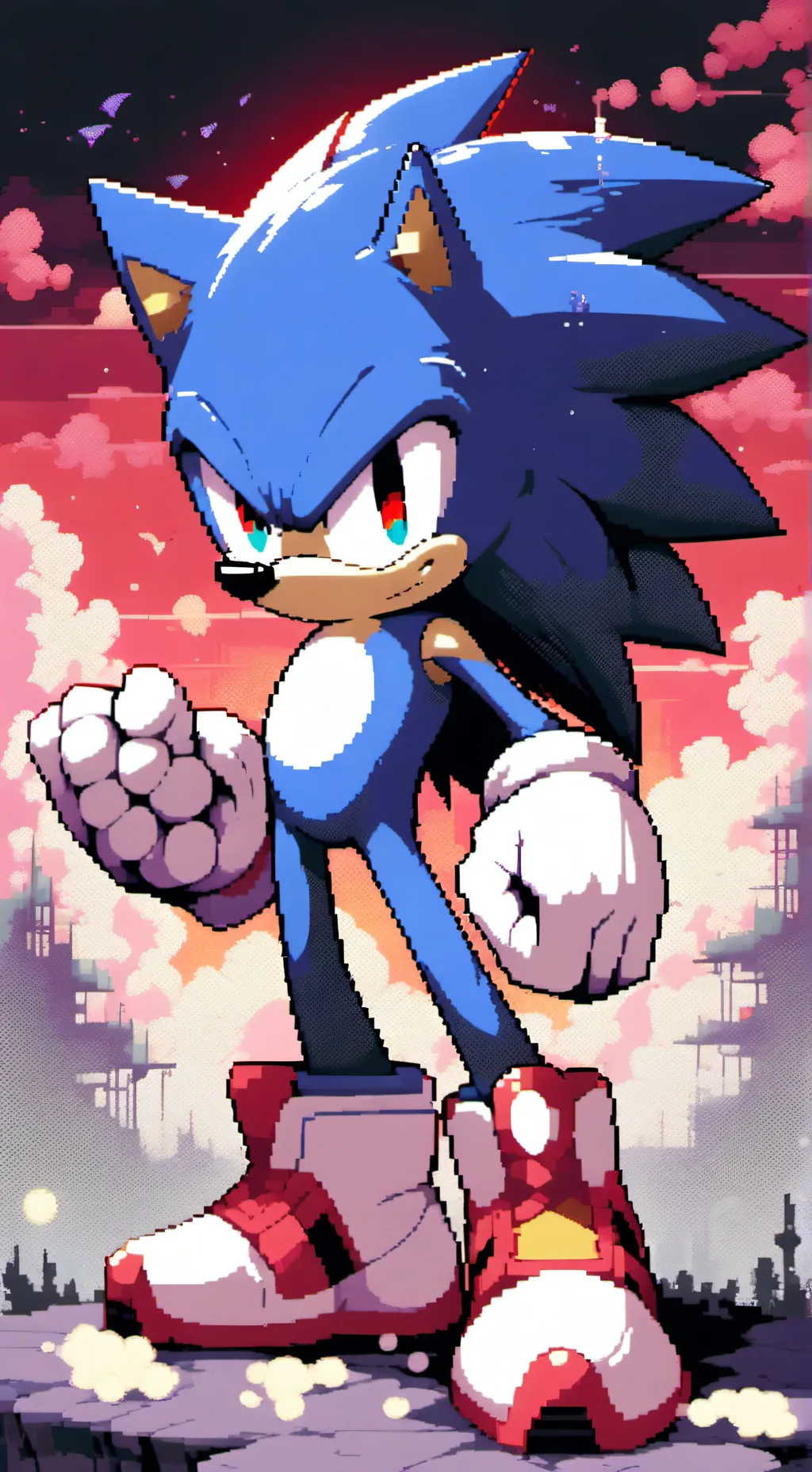 ai character: shadow and sonic background