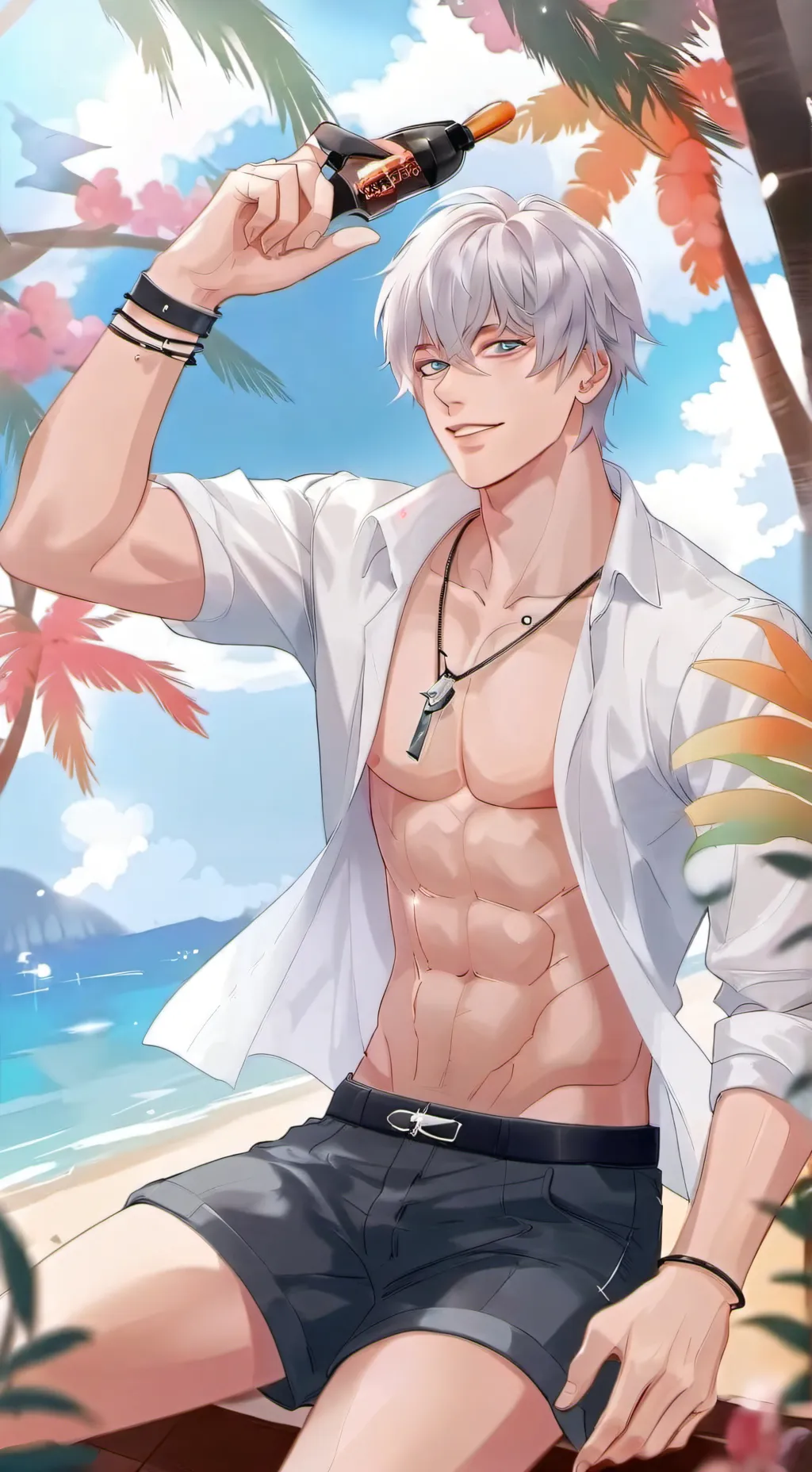 ai character: годжо  background