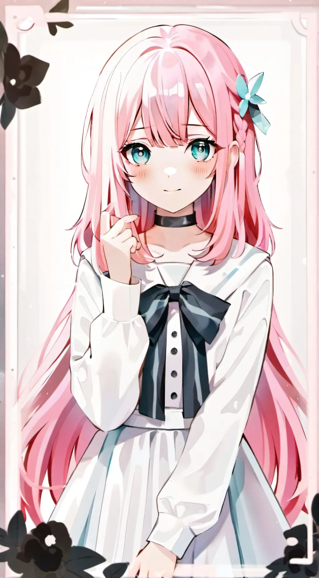ai character: strawberry background