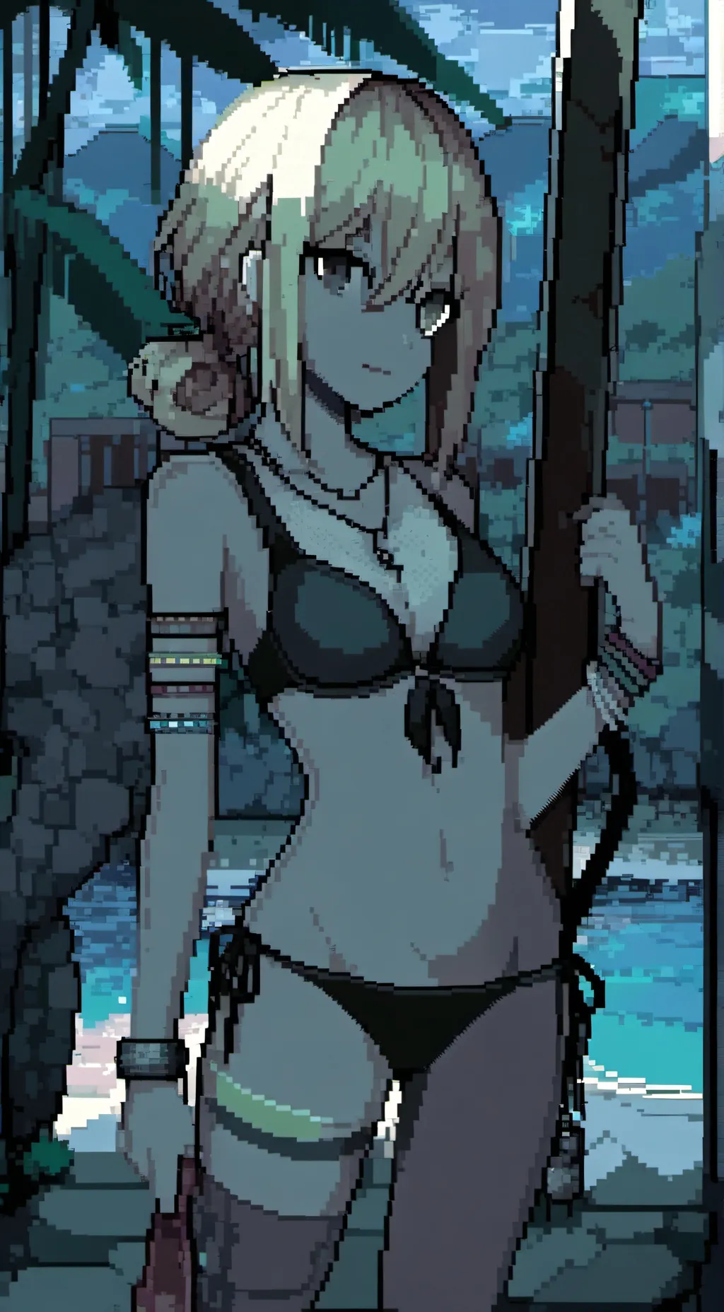 ai character: fiesta en playa background