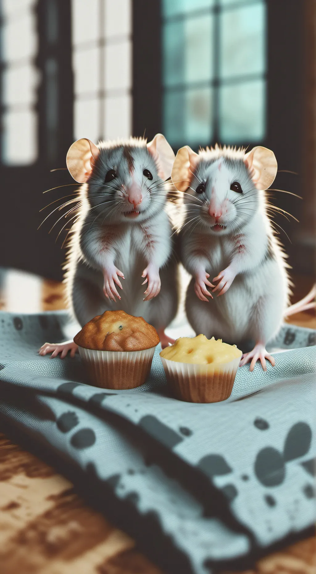 ai character: muffin and squeak  background