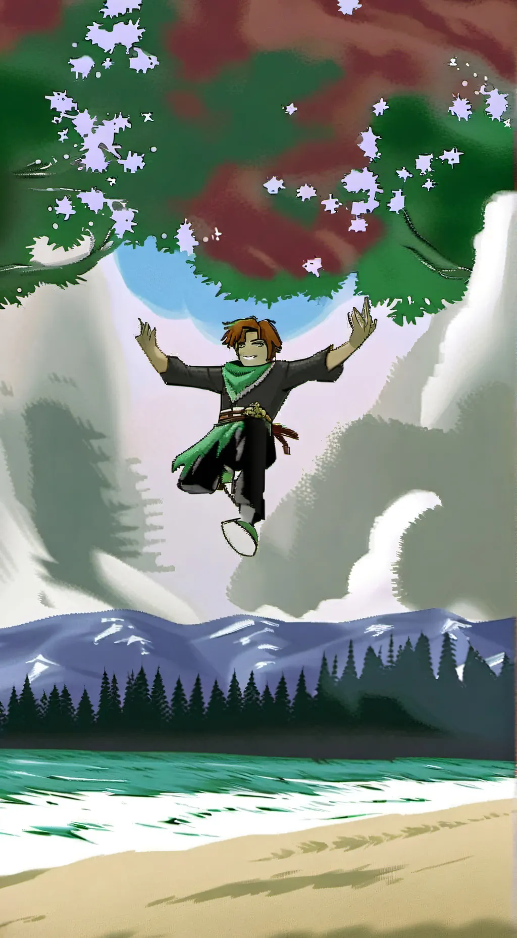 ai character: green ailen background