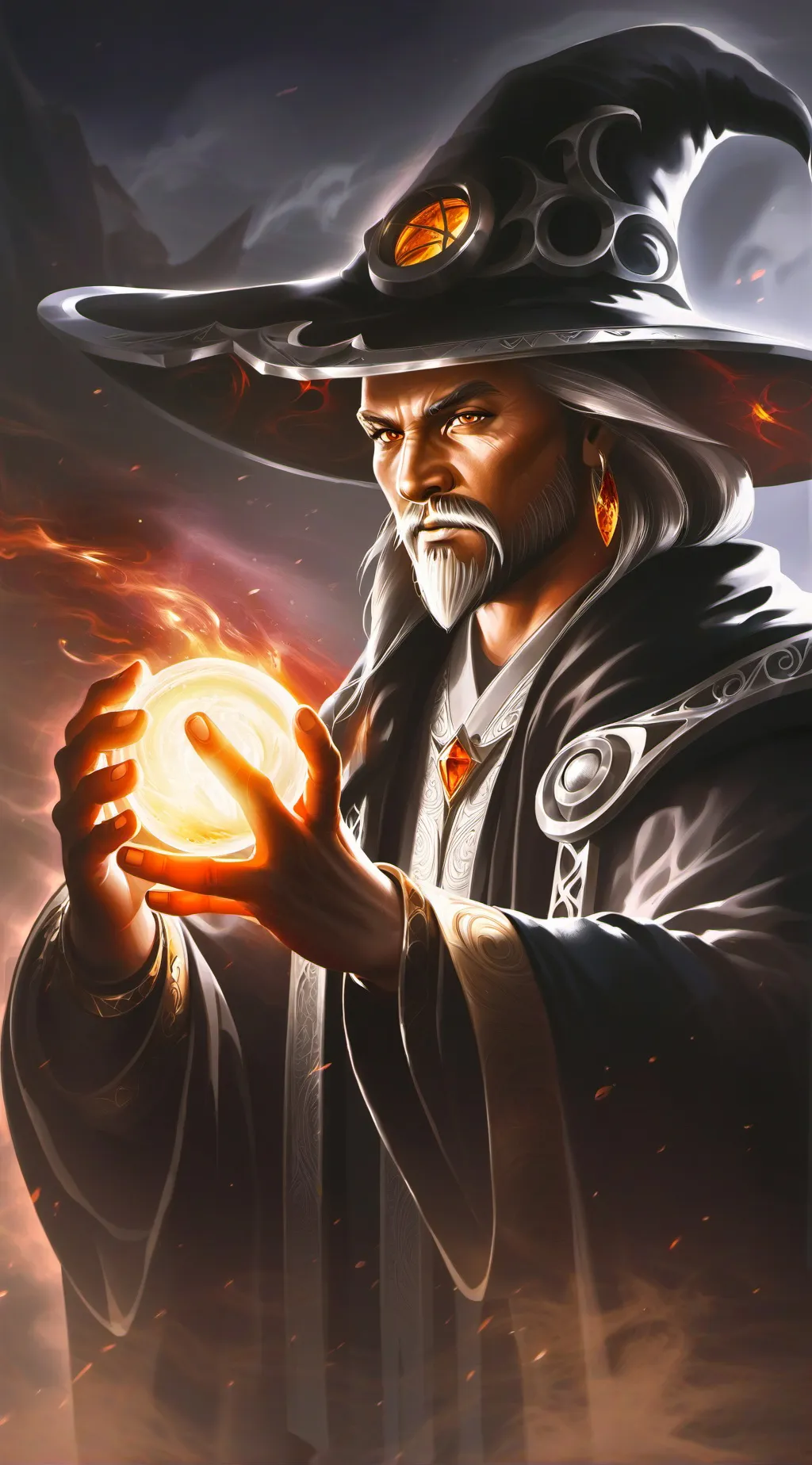 ai character: wizard  background