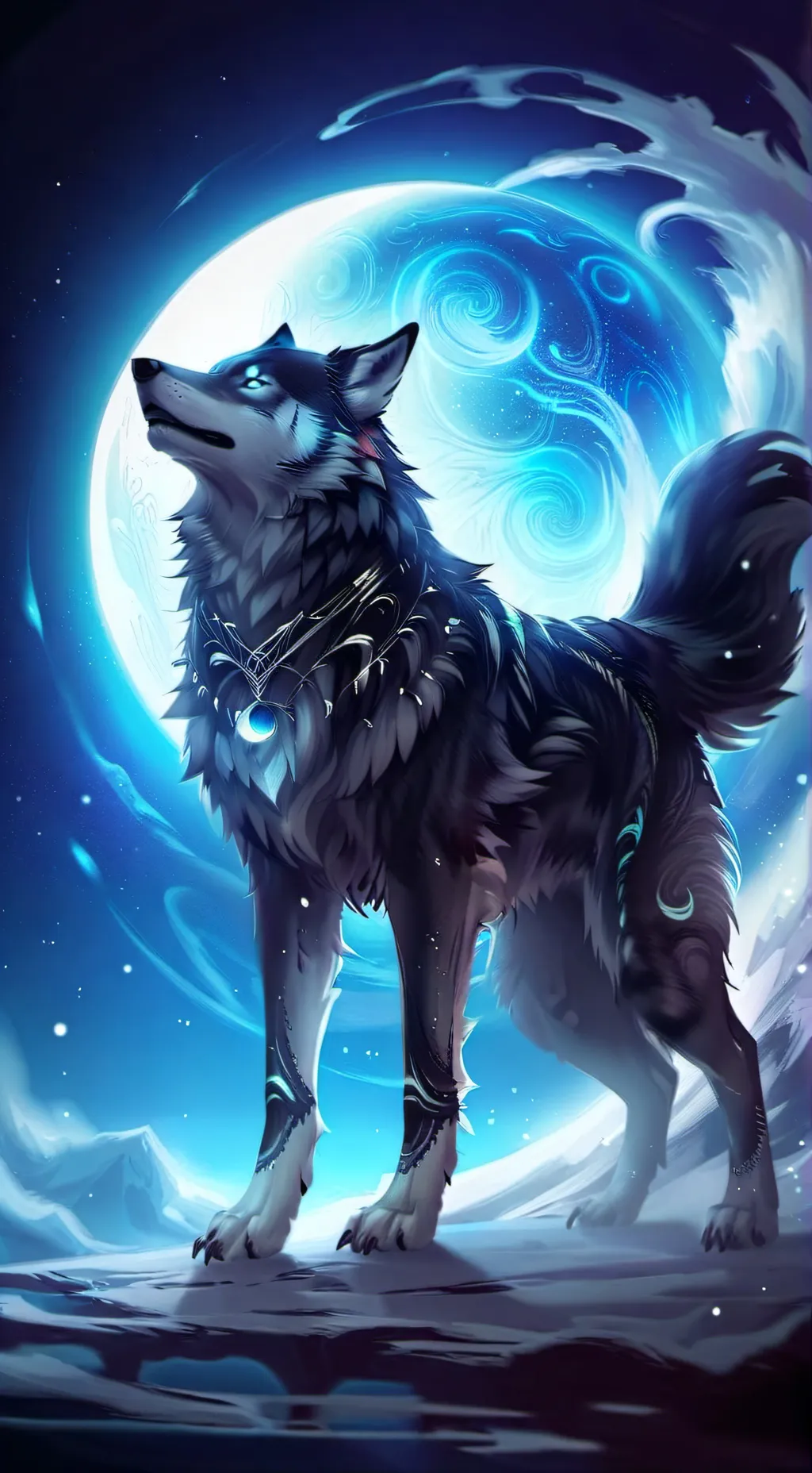ai character: Moon background