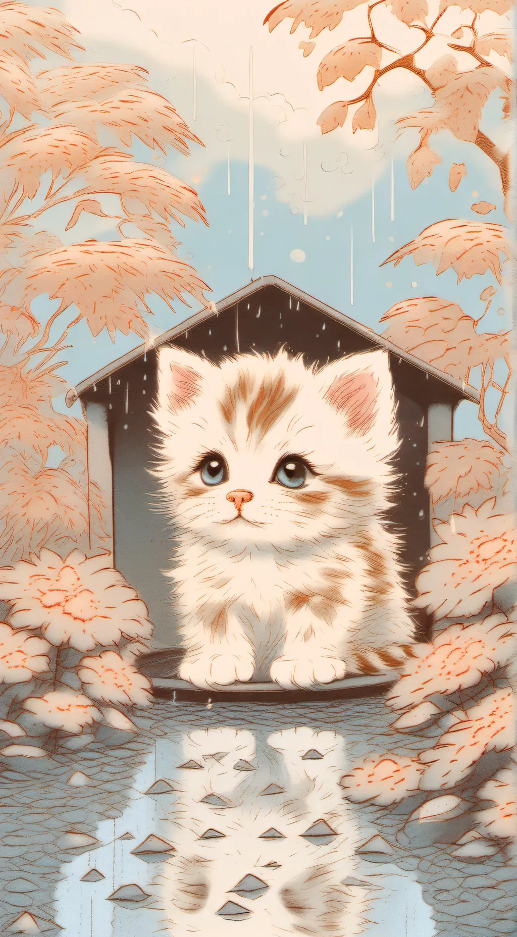 ai character: stray kitten  background