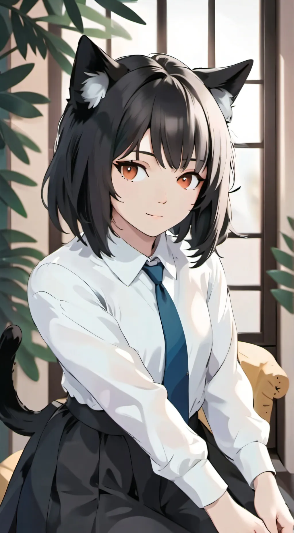 ai character: catgirl  background