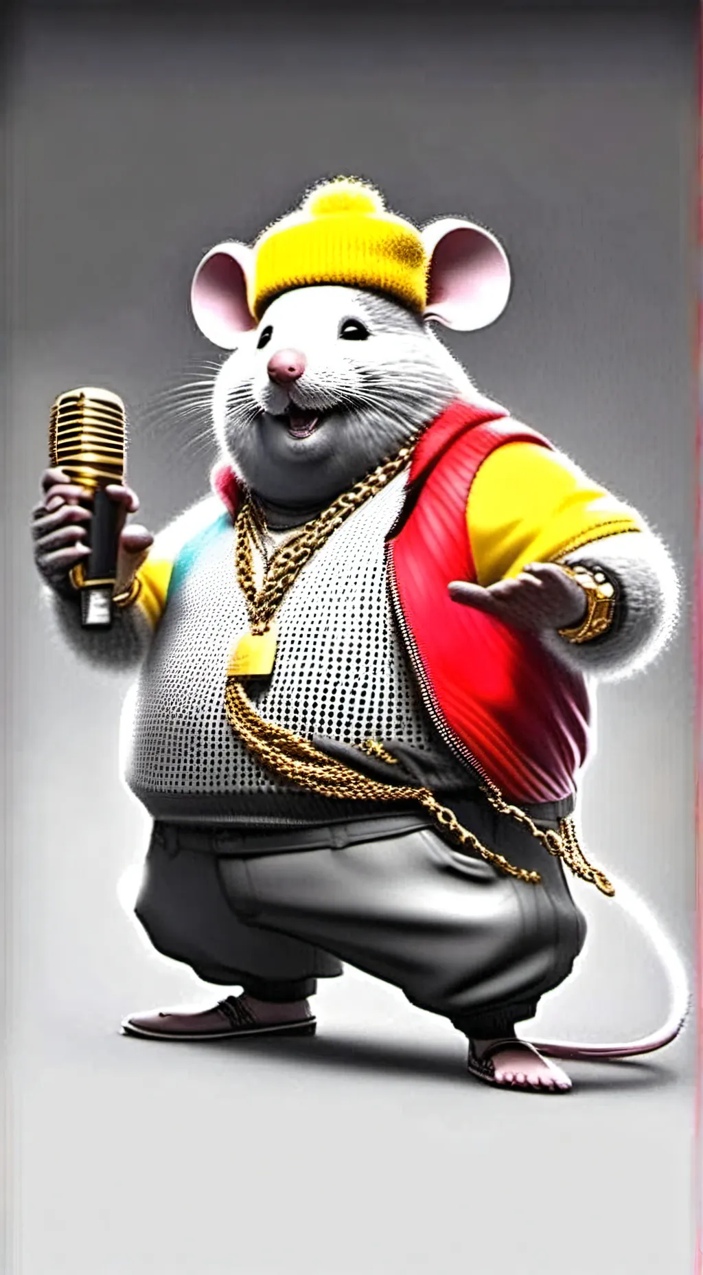 ai character: BIGGIE CHEESE  background