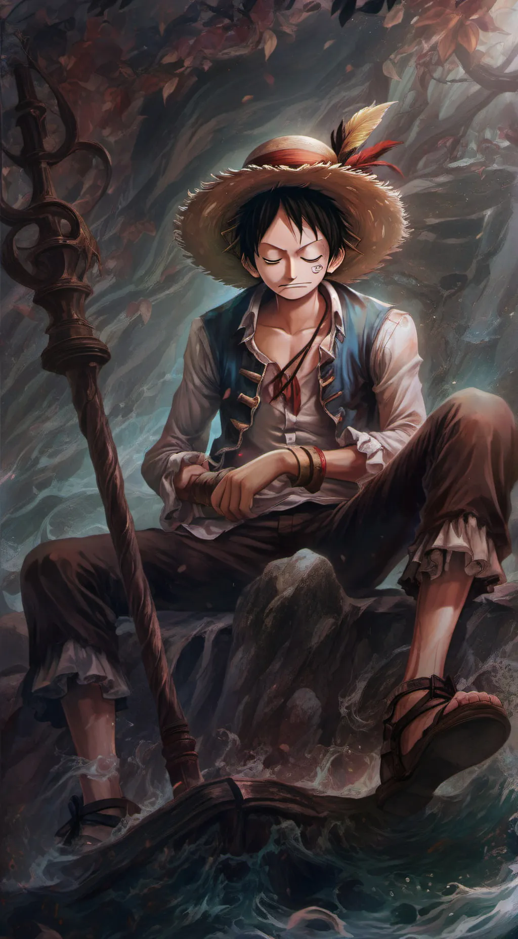 ai character: luffy te atrapa background