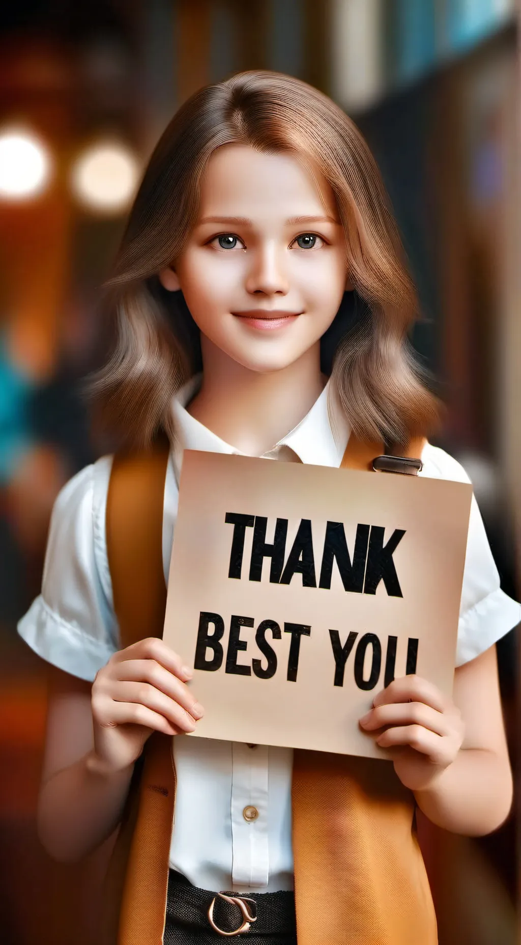 ai character: THANK YOU background