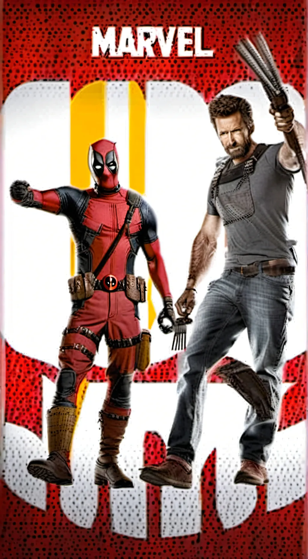 ai character: deadpoolwolverine  background