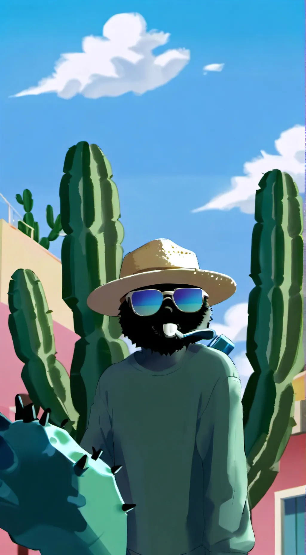 ai character: cactigrad background