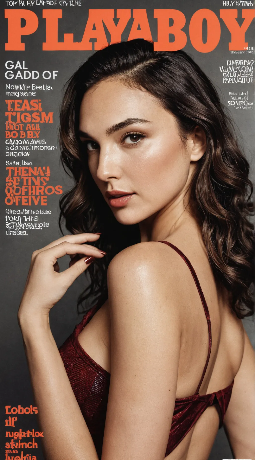 ai character: Gal Gadot Playboy background