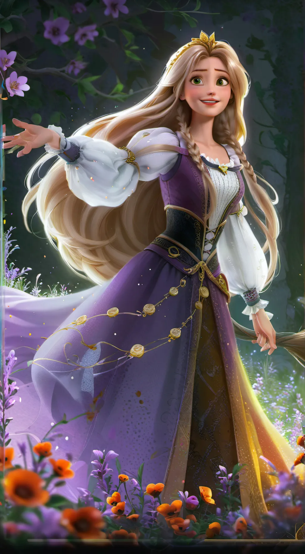 ai character: Rapunzel background