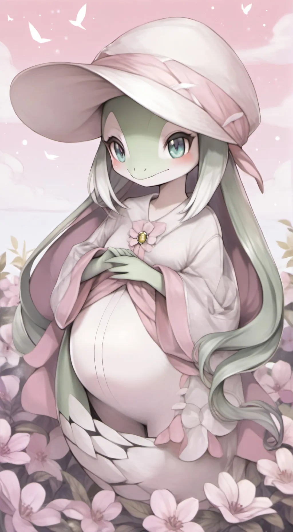 ai character: Snivy brith multi background