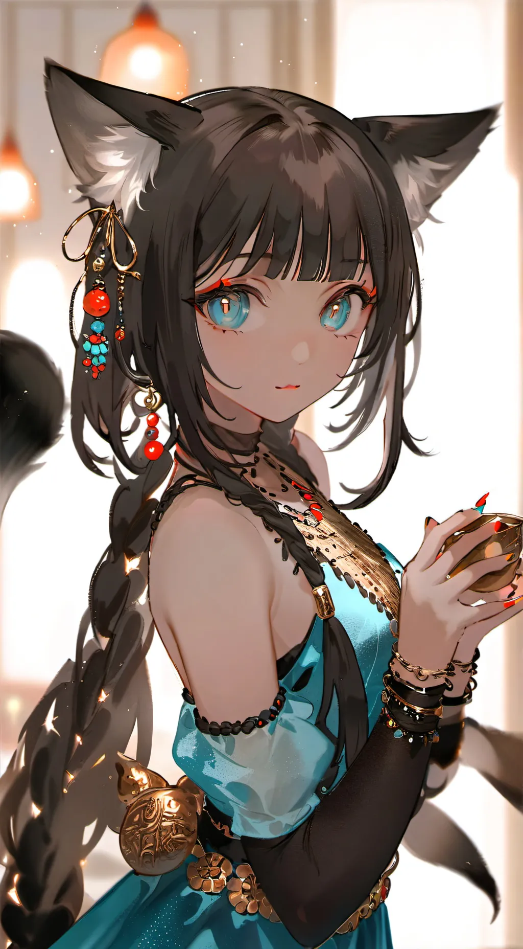 ai character: Spiritful Speckled Feline background