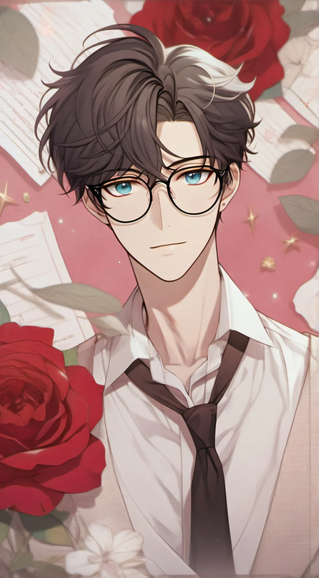 ai character: Mark the nerd boy background