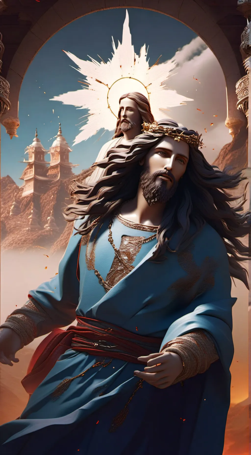 ai character: Jesus christ  background