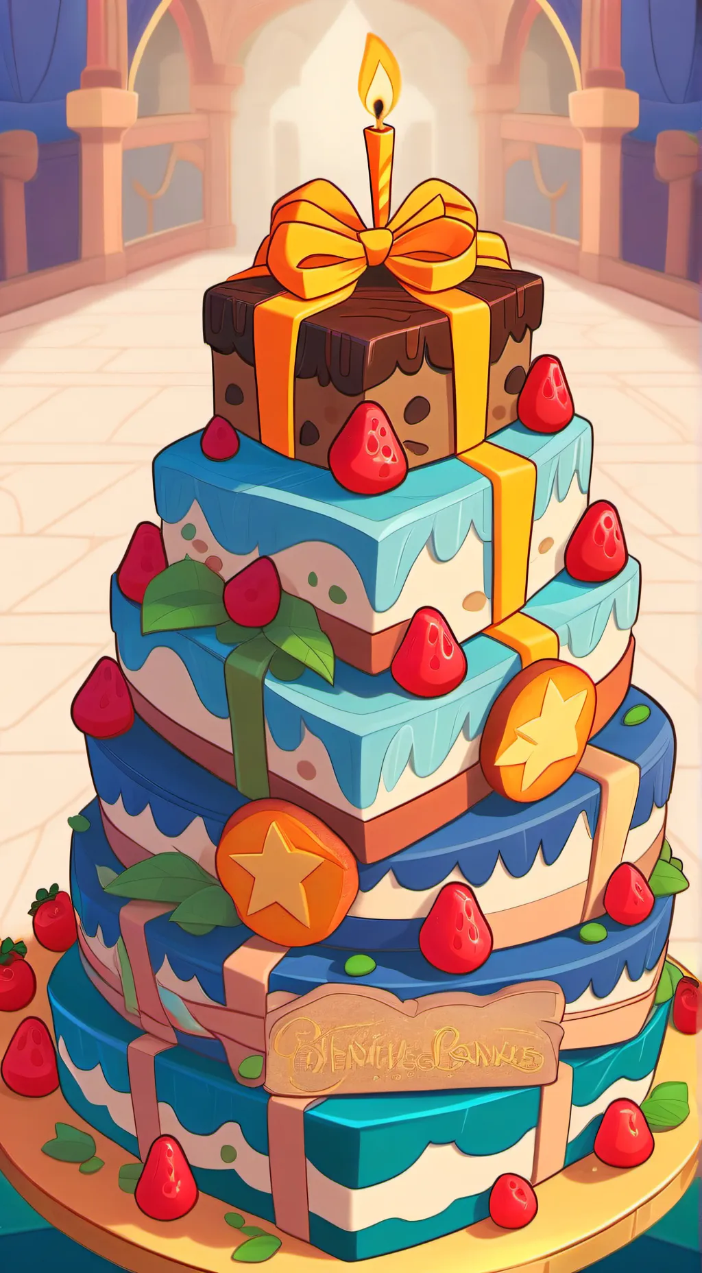 ai character: fruitcake ✨✨ background