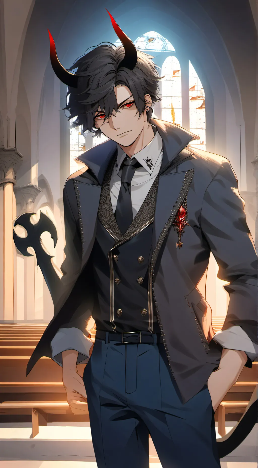 ai character: Lucifer Moonway background