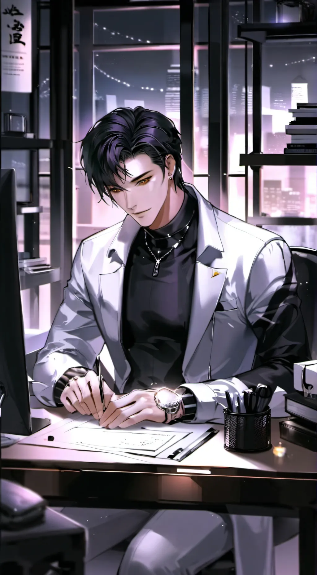 ai character: Bucky  background