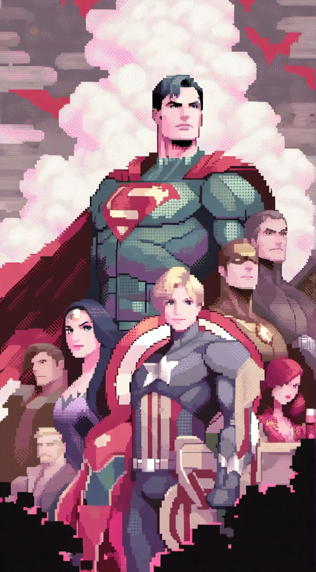 ai character: DCU x MCU background