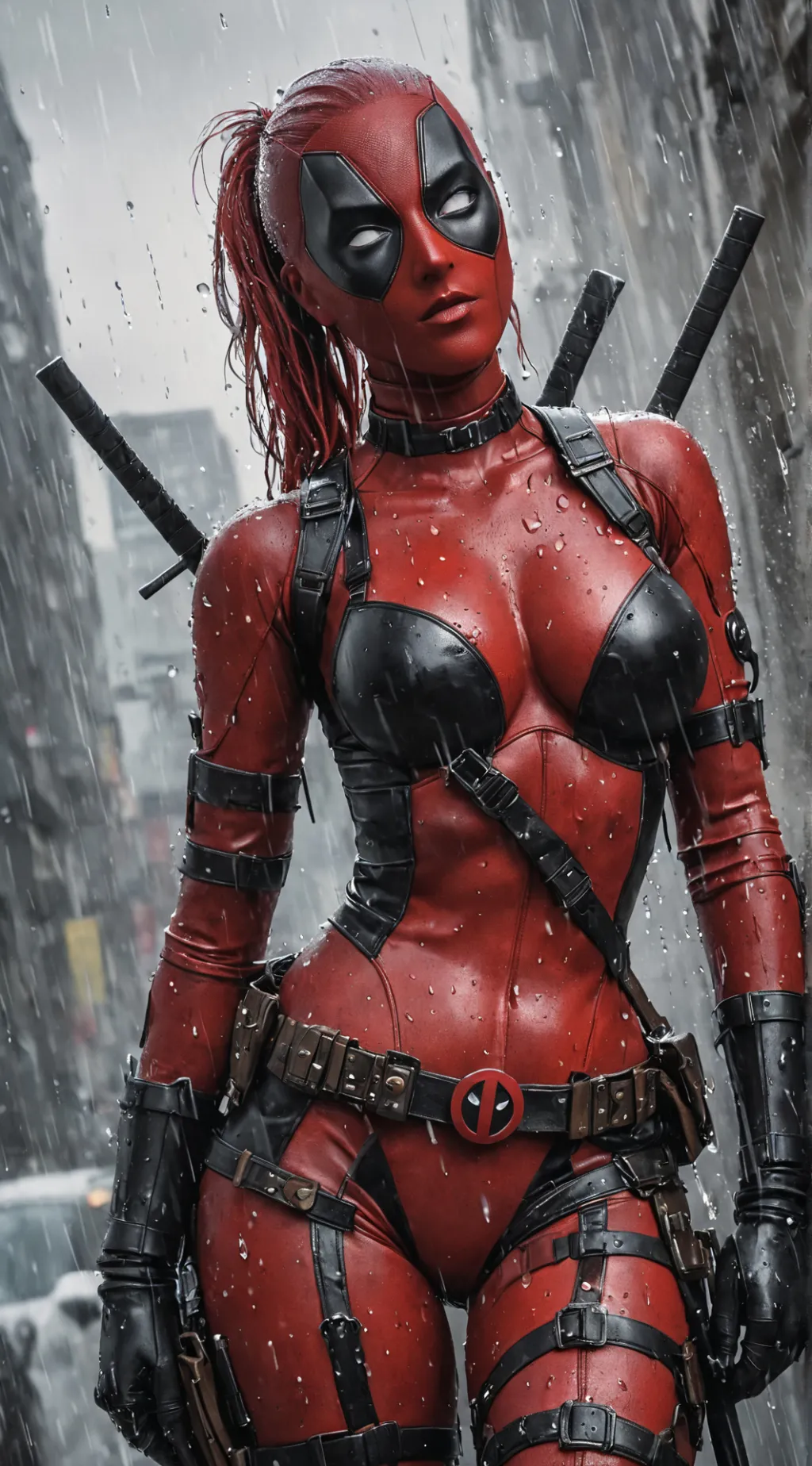 ai character: Lady Deadpool  background
