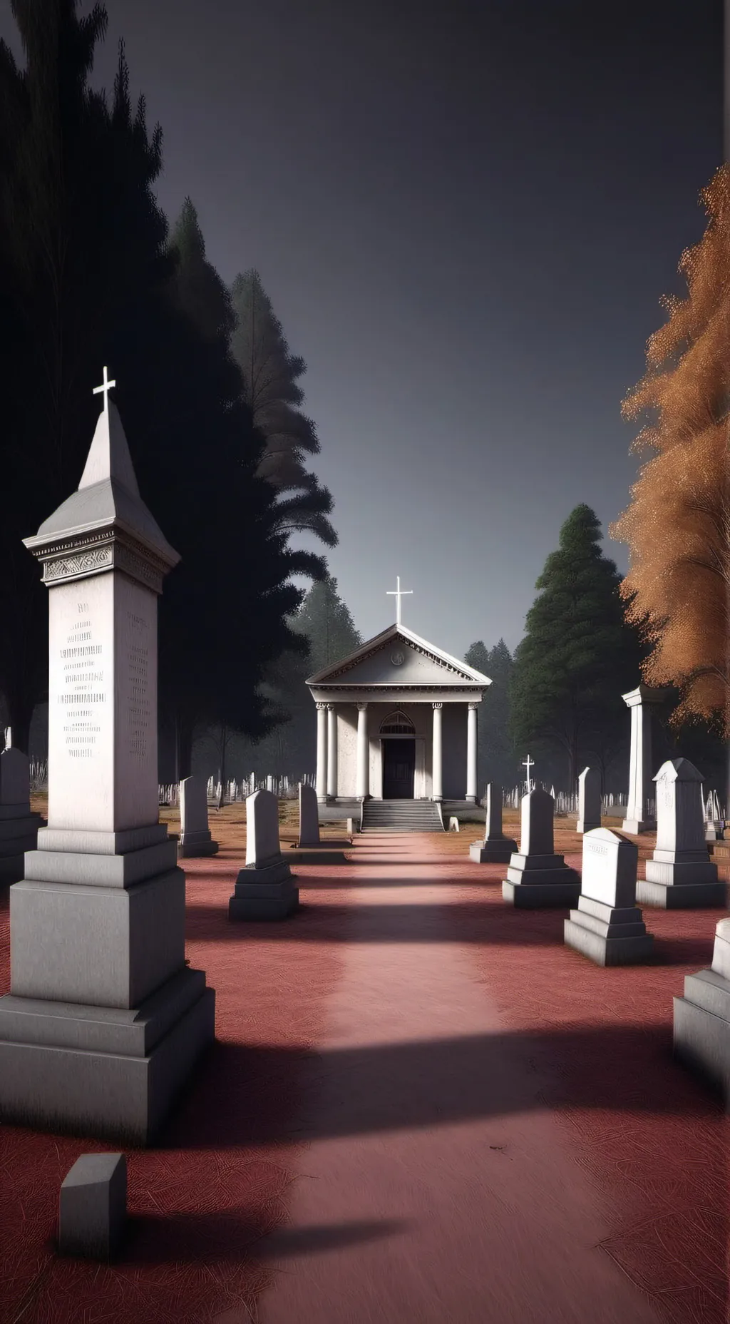 ai character: cemetery background