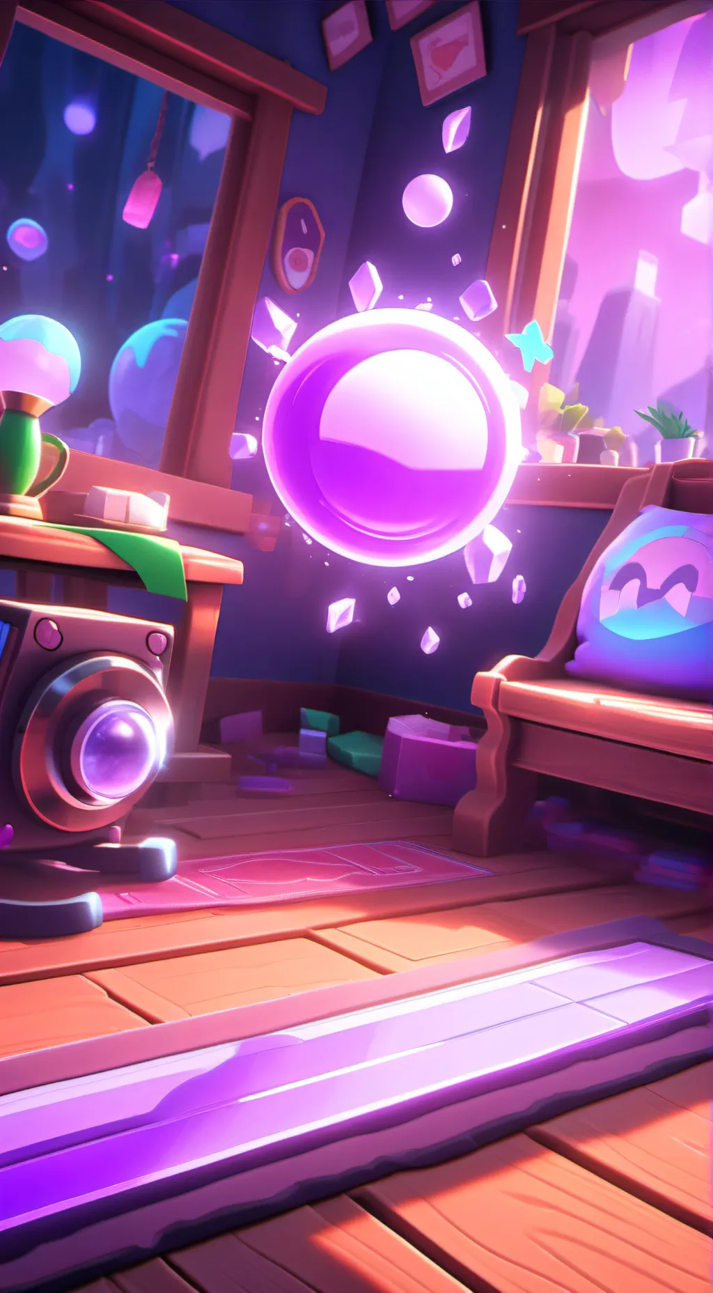 ai character: violet background