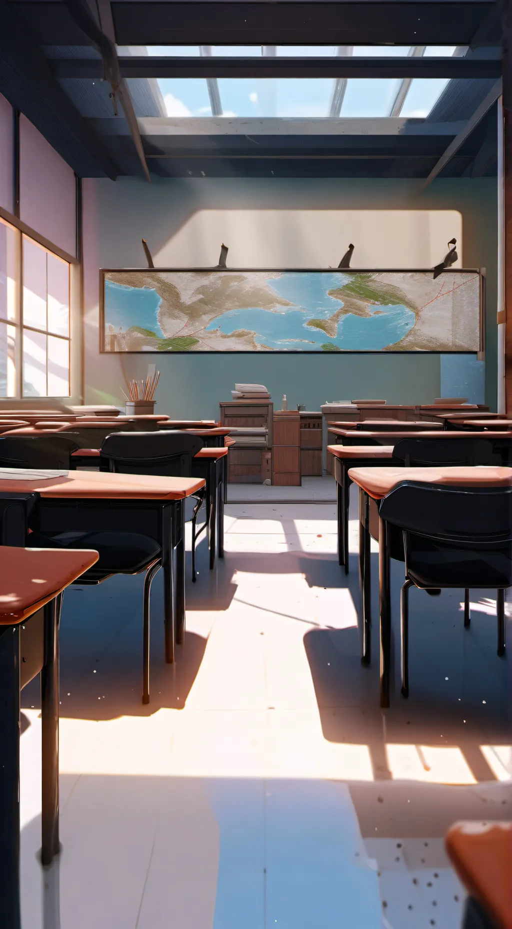 ai character: classroom background